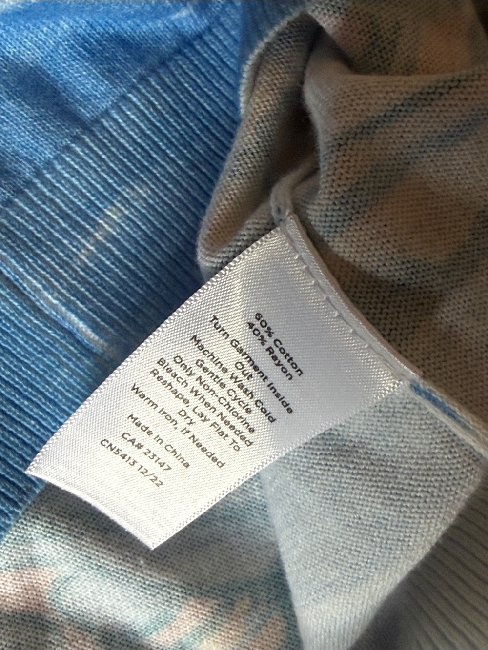 Talbots Sz XS Light Blue Multi-Color Scenic Print Cardigan B928 - Picture 6 of 6